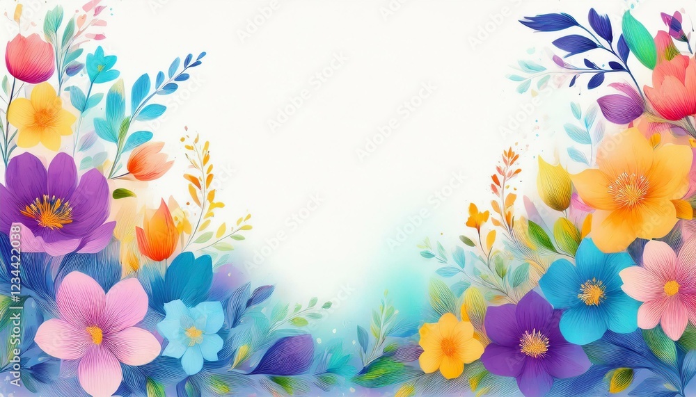 beautiful spring flowers frame border on white background graphic resource with copy space for text beautiful spring flowers frame border on white background graphic resource with copy space for text