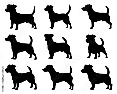 JACK RUSSEL TERRIER SILHOUETTE ON WHITE BACKGROUND