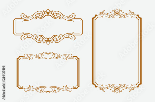 geometric shape with old engraving vintage frame border