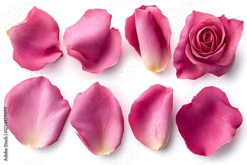 Wallpaper Mural pink rose petals on white background
 Torontodigital.ca