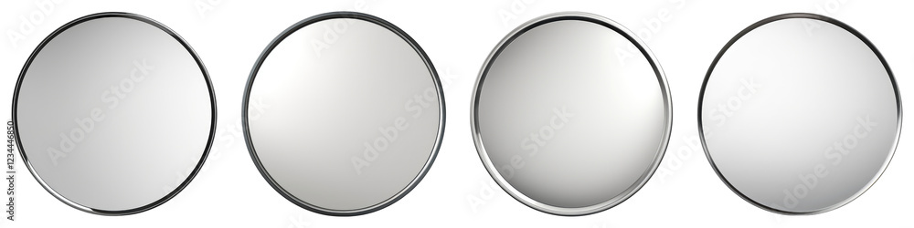 Convex mirror isolated on transparent background, PNG, Set of Convex mirror isolated on transparent background, PNG, Set of