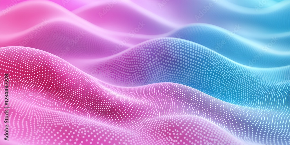 Abstract Pink and Blue Gradient Wave Background with White Dots Abstract Pink and Blue Gradient Wave Background with White Dots