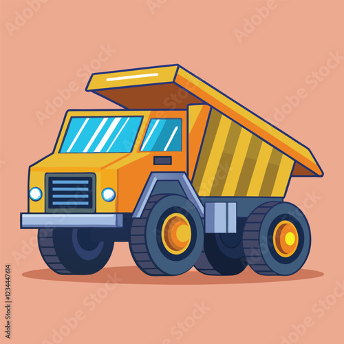 Dump Truck, Heavy Mining Truck – Vector Illustration