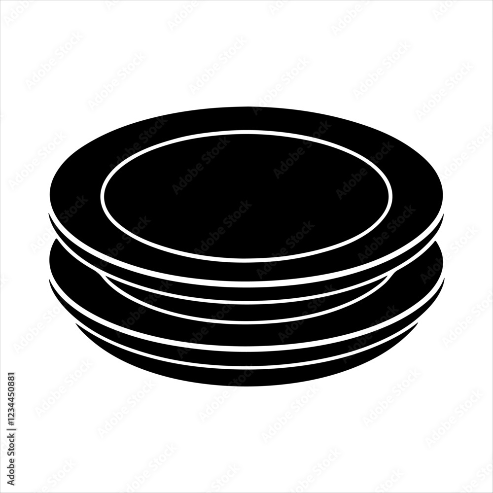 Plate silhouette design white background Plate silhouette design white background