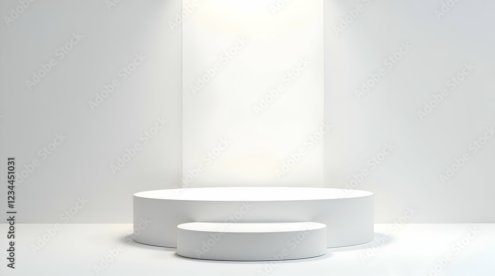 Elegant white product display podiums for showcasing Elegant white product display podiums for showcasing