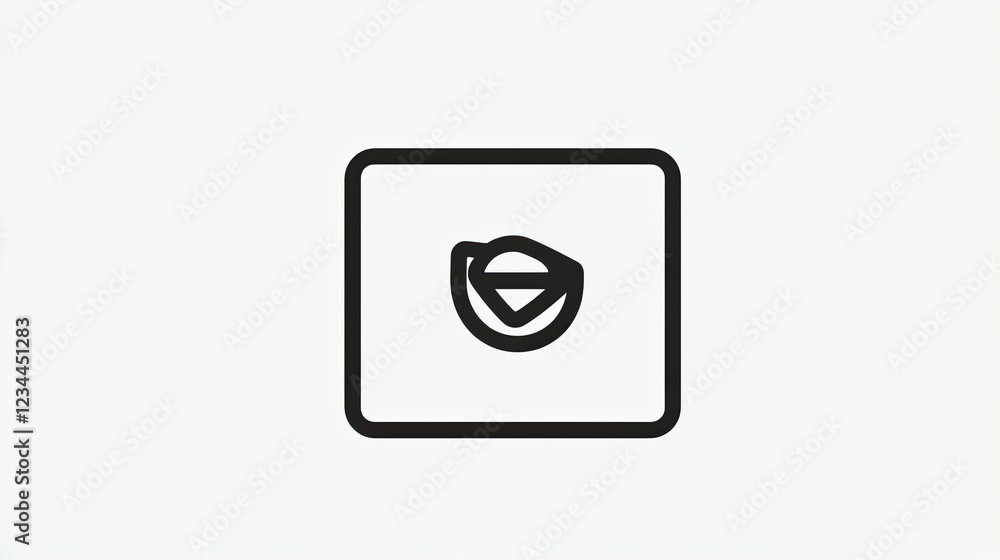 Minimalist shield icon on screen, digital security, white background, website design Minimalist shield icon on screen, digital security, white background, website design