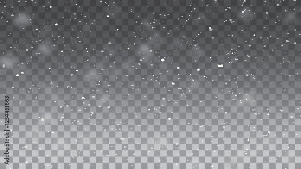 Seamless realistic falling snow or snowflakes. Snow overlay illustration. White snowflakes are flying in the air. snow background. Seamless realistic falling snow or snowflakes. Snow overlay illustration. White snowflakes are flying in the air. snow background.