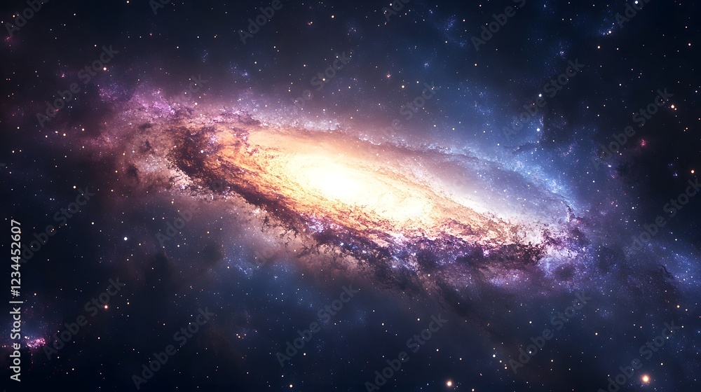 Stunning Galaxy with Colorful Nebula and Stars in Deep Space, Cosmic Universe Background Stunning Galaxy with Colorful Nebula and Stars in Deep Space, Cosmic Universe Background
