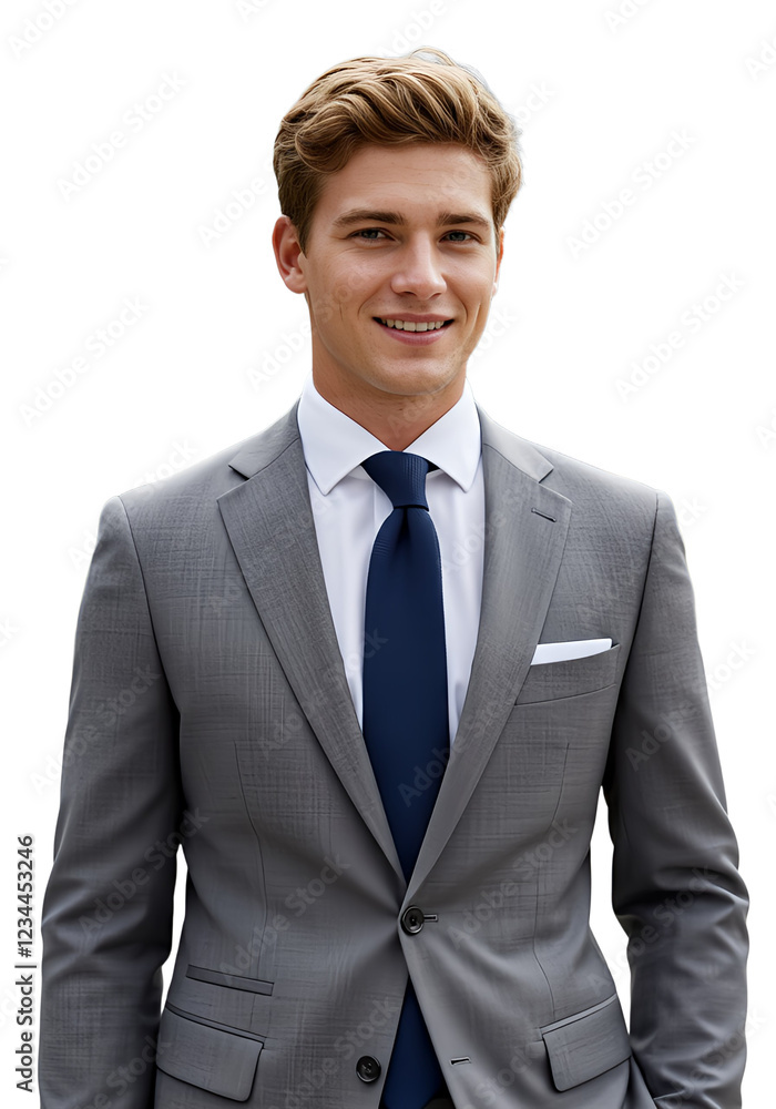 Stylish young man in suit and tie, isolated Stylish young man in suit and tie, isolated