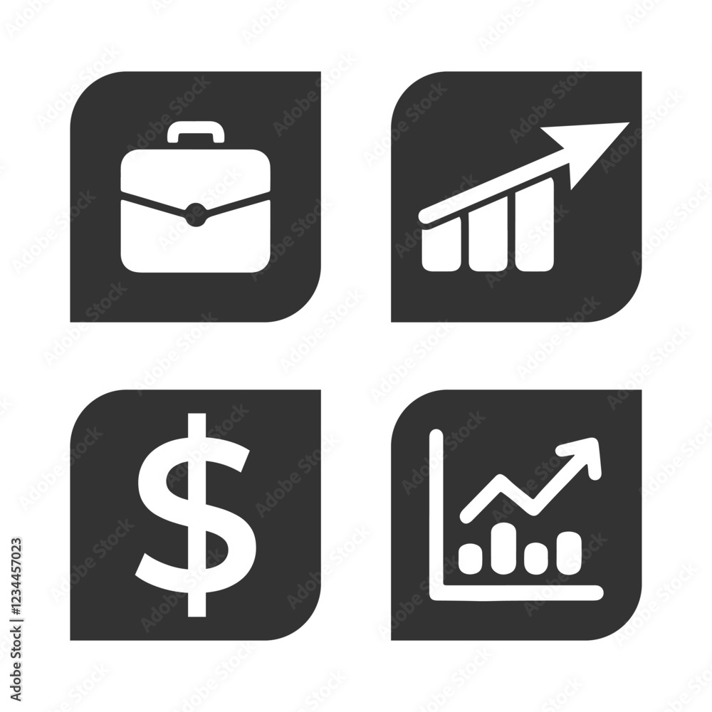Money icon, Grow icon, Analysis icon vector symbol Money icon, Grow icon, Analysis icon vector symbol