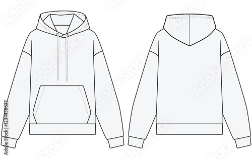 Women Hoodie Vectors illustration Front and back design