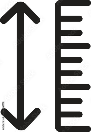 adjustable line height icon. adjust length symbol. size adjustment arrow sign,