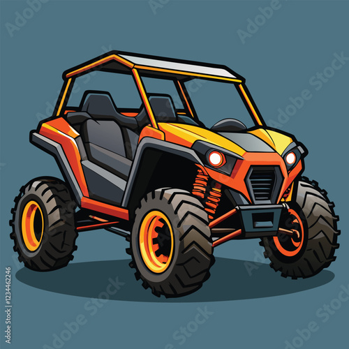 UTV - ATV Buggy   Vehicle Vector Illustration