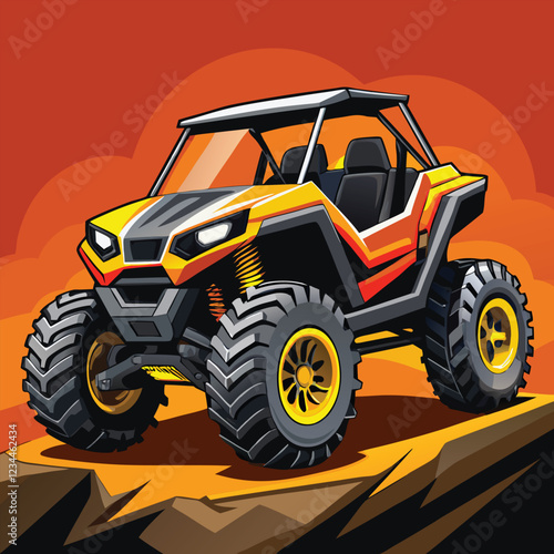 UTV - ATV Buggy   Vehicle Vector Illustration