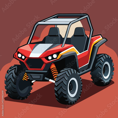 UTV - ATV Buggy   Vehicle Vector Illustration