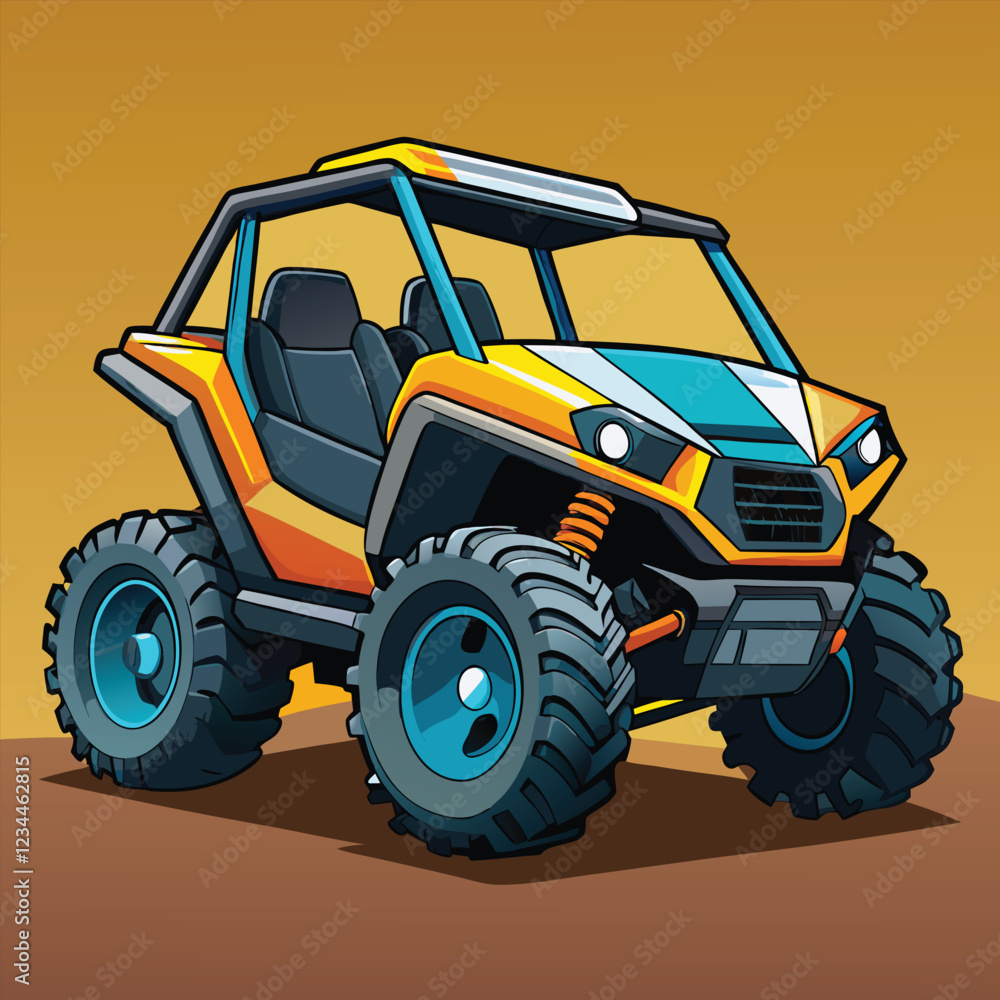 Obraz premium UTV - ATV Buggy Vehicle Vector Illustration