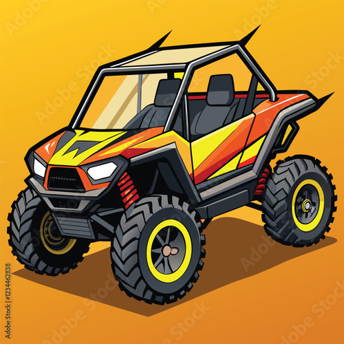 UTV - ATV Buggy   Vehicle Vector Illustration