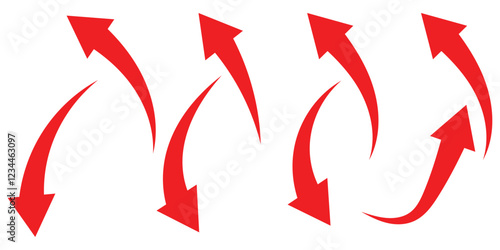 Curved arrow icons set. curved arrows. arrow symbol collection. vector illustration.
