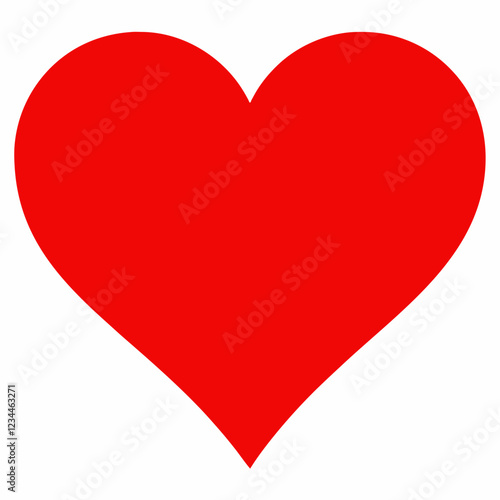 red heart shaped love icon isolated on white