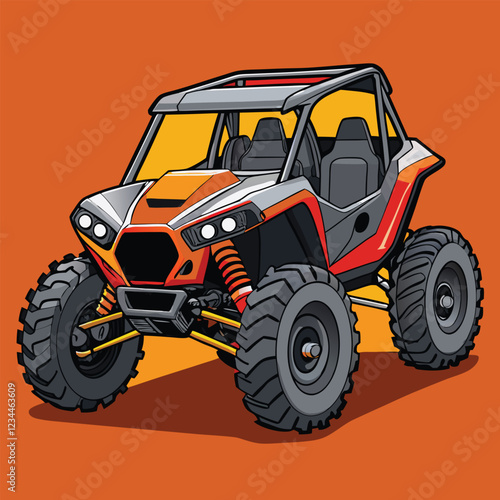 UTV - ATV Buggy   Vehicle Vector Illustration