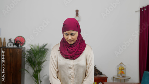 Muslim Woman in Hijab Scarf Feeling Guilty
