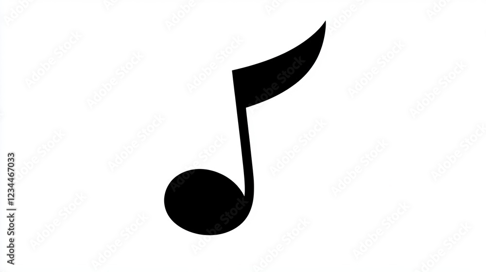 Eighth note, music symbol, white background, design element, graphic resource Eighth note, music symbol, white background, design element, graphic resource