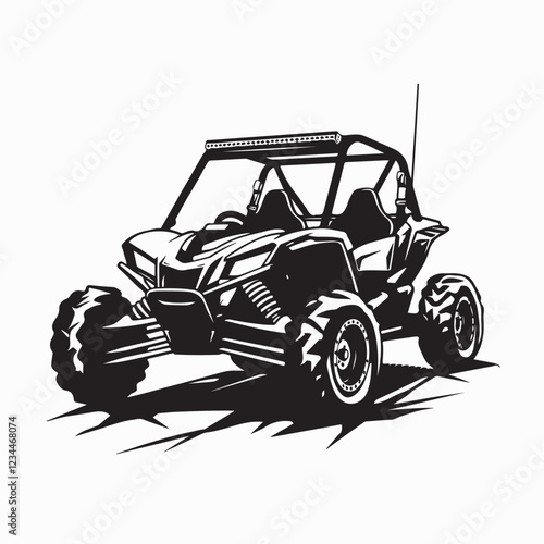 Dune buggy car isolated vector illustration on white background.