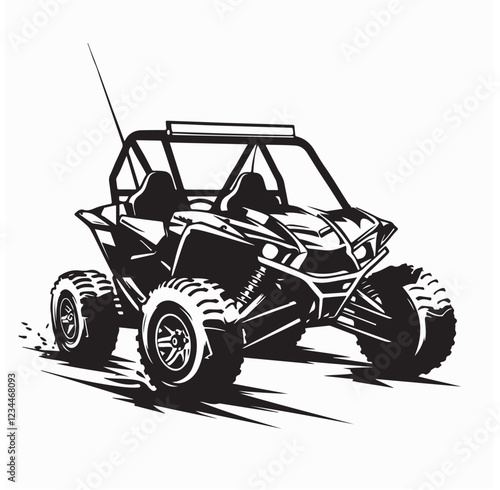 Buggy Car Vector. Buggy Extreme Adventure Trip Race Sport vector illustration.