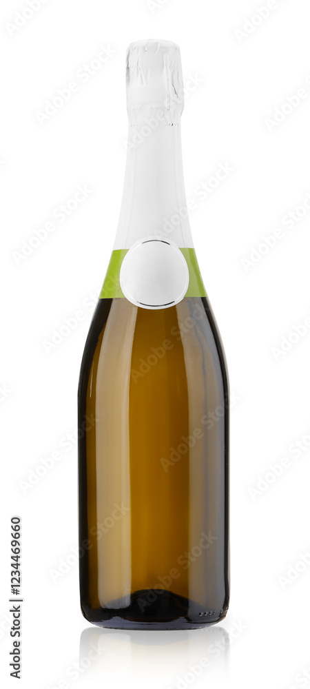 One bottle of champagne isolated on white One bottle of champagne isolated on white
