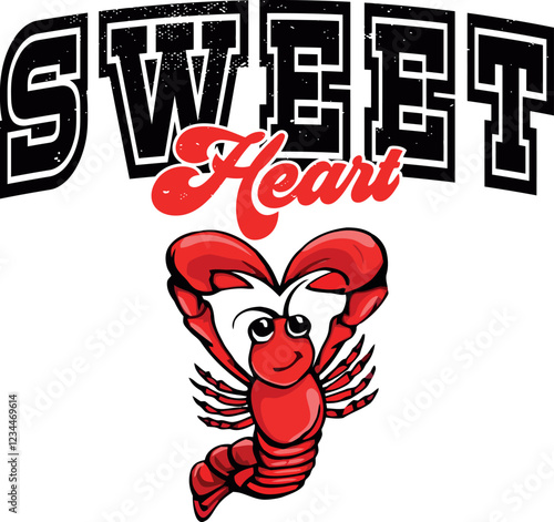 Funny Sweet Heart Lobster Valentines Day Fun Girlfriend Wife Fiance Partner Couples Husband Boyfriend Cool Lobster Valentine Day Print