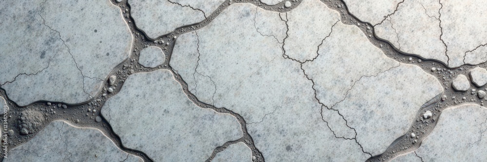 Obraz premium Rough grey marble slab texture with veining and cracks, rock, geological, veining