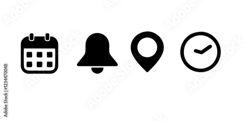 Place, Time, Date and Notification line icons.