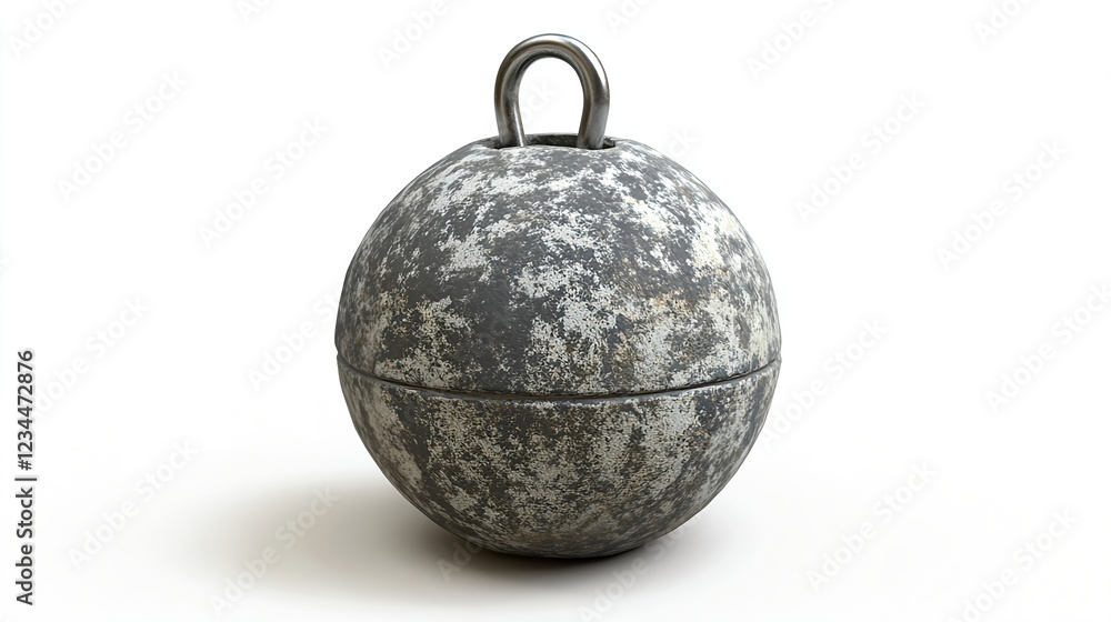 High-Quality Macro Shot of Isolated Grenade Pin Ring on White Background High-Quality Macro Shot of Isolated Grenade Pin Ring on White Background