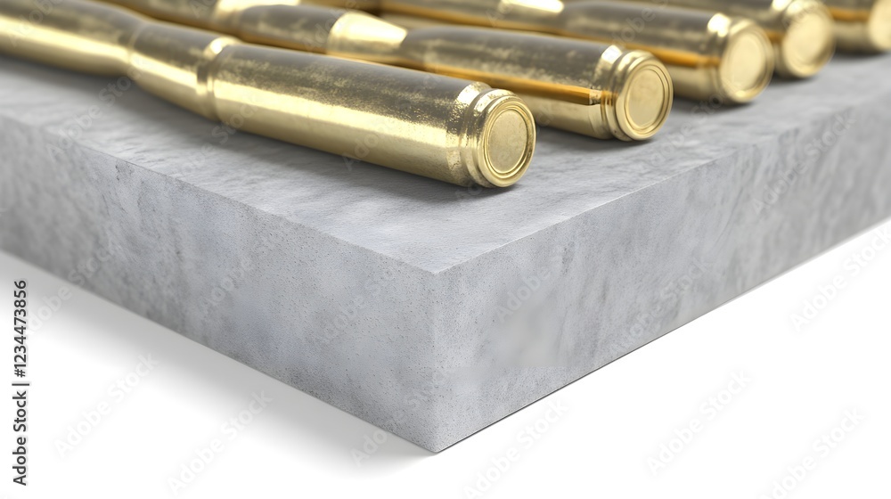 Fototapeta premium High-Quality Macro Shot of Isolated Ammunition Box on White Background