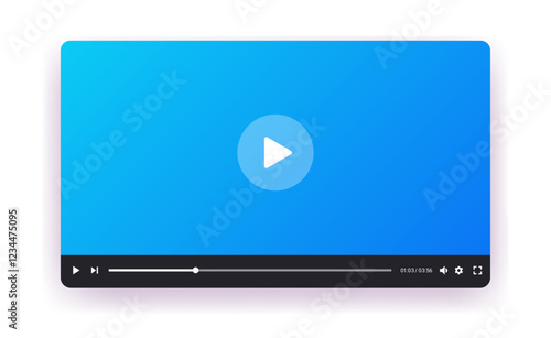 Video player frame - Simple vector illustration of online movie, film or video software with play buttons and timeline