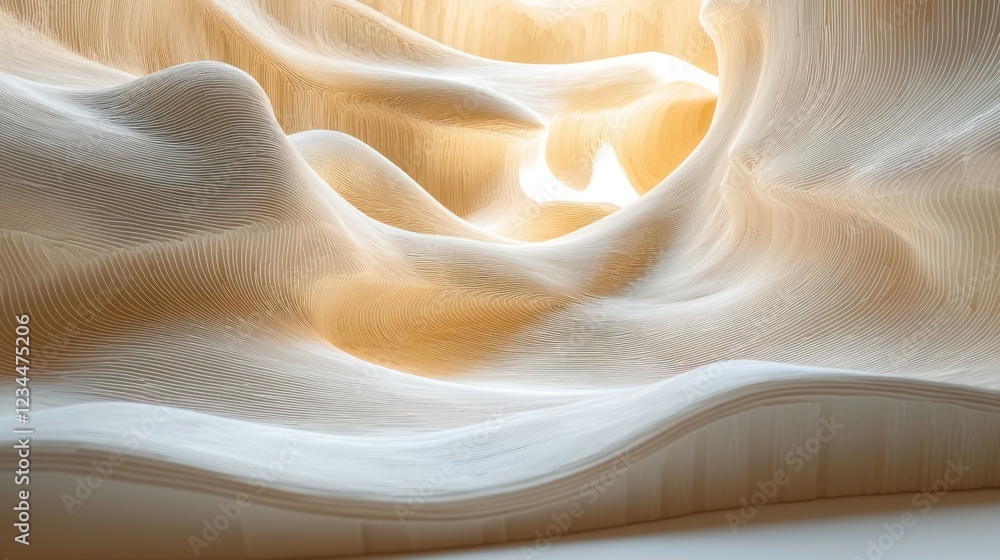 Light Beams into Abstract Canyon with Smooth Lines and Curves Light Beams into Abstract Canyon with Smooth Lines and Curves
