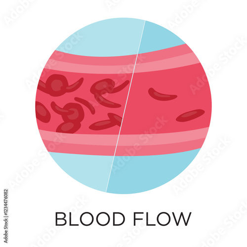 Vector Blood Flow Blood Cells Icon