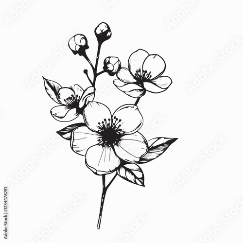 Canvas-taulu Hawthorn Flower Image vector