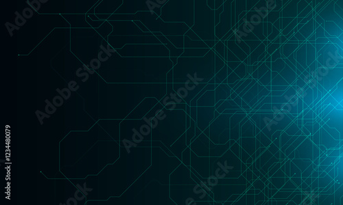 Computer motherboard pattern, circuit board background. Vector intricate circuitry motif with soldered connections and electronic components, creating dynamic and interconnected design, AI concept
