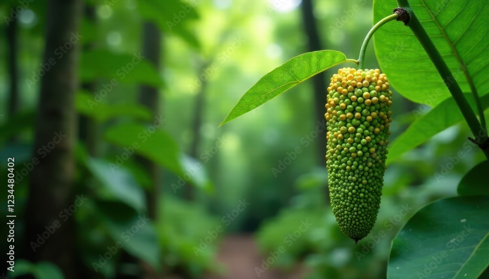 Mature Mucuna pruriens plant in tropical garden, forest, seeds Mature Mucuna pruriens plant in tropical garden, forest, seeds