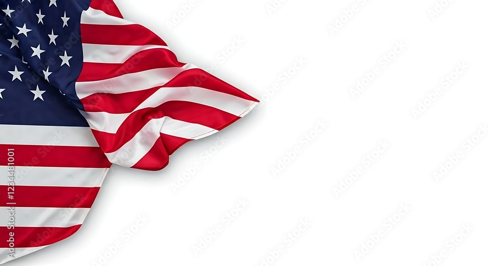 Obraz premium USA flags with hat cap white background.