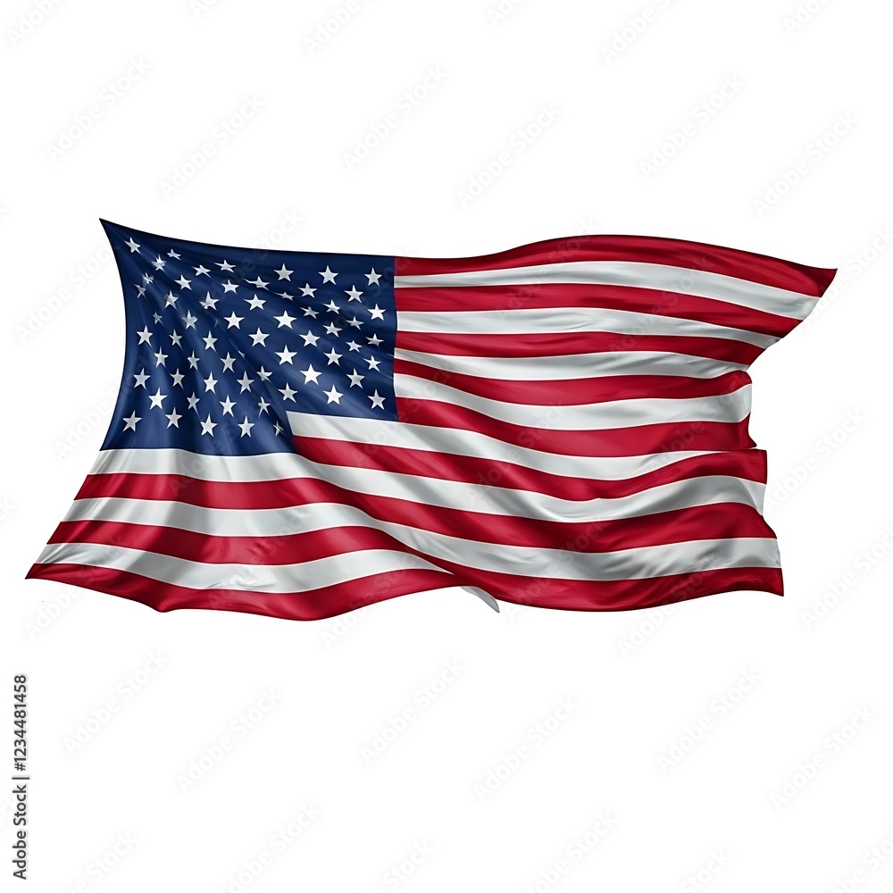 Fototapeta premium USA flags with hat cap white background.