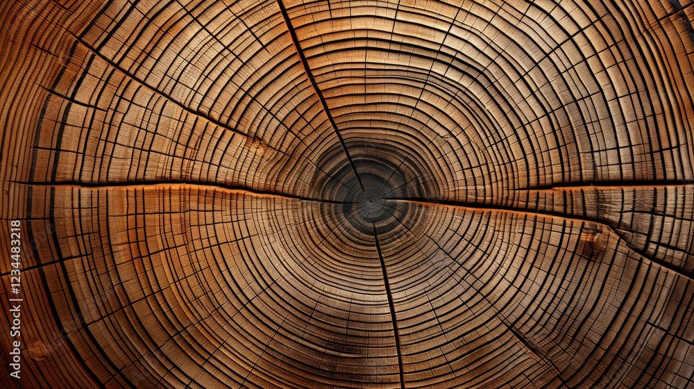 Detailed Top View of Tree Rings Displaying Natural Patterns and Textures in a Captivating Wooden Surface Detailed Top View of Tree Rings Displaying Natural Patterns and Textures in a Captivating Wooden Surface