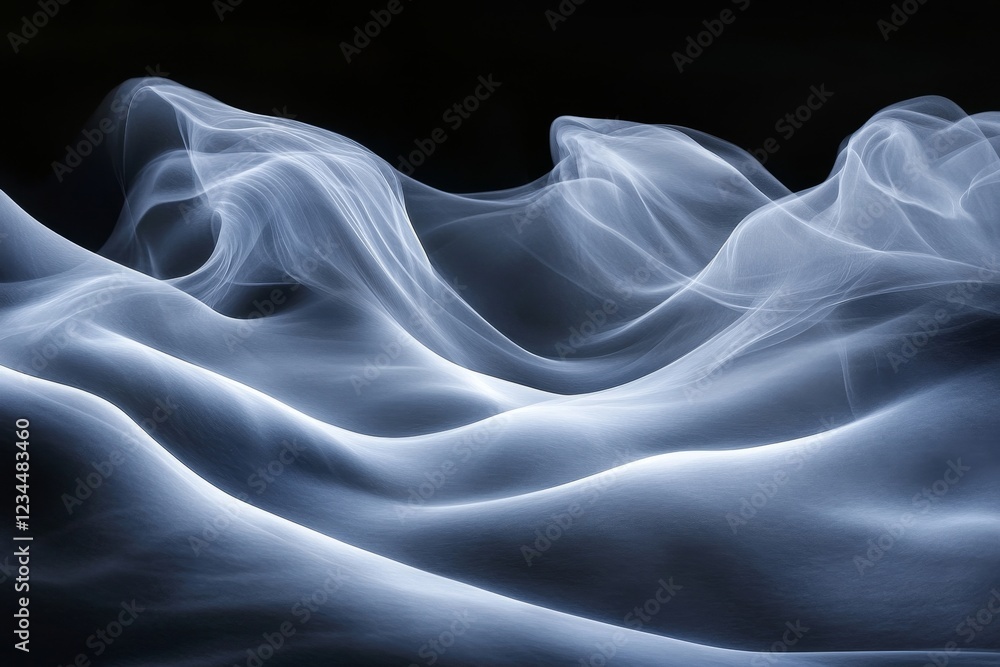Ethereal Waves of Light Flowing Against a Dark Background Ethereal Waves of Light Flowing Against a Dark Background