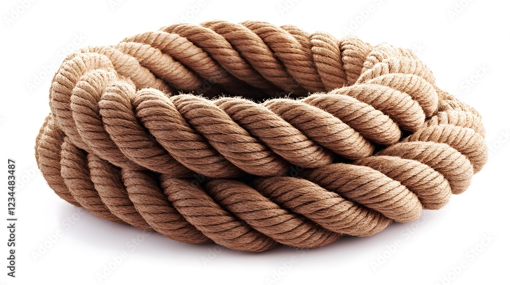 High Strength Rope for Construction on White Background High Strength Rope for Construction on White Background