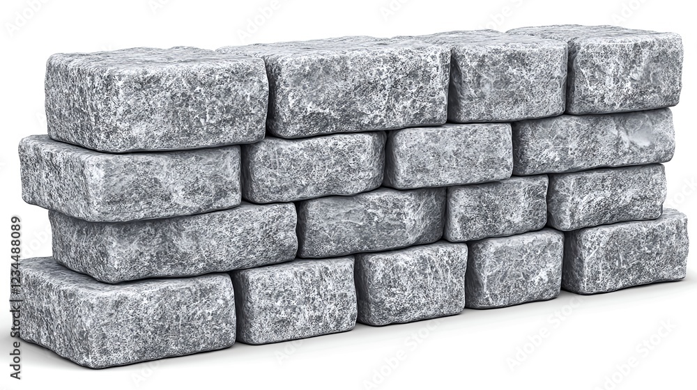 Obraz premium High-Quality Outdoor Granite Paving Stones Isolated on White Background