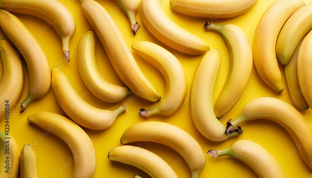 banana pattern on a bright color background flat lay, Generated image banana pattern on a bright color background flat lay, Generated image