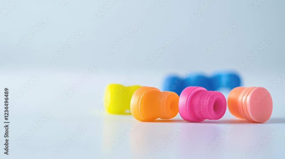 Colorful Caps on a Clean Surface Colorful Caps on a Clean Surface