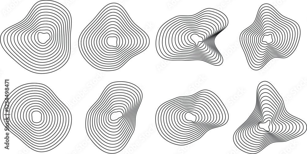 custom made wallpaper toronto digitalAbstract contour shapes. Natural texture lines. Vector outline illustration bundle.