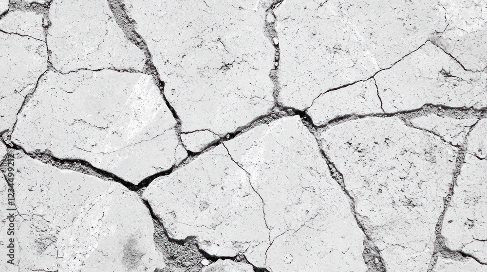 Fototapeta premium Cracked concrete texture, weathered surface, outdoor ground, distressed background, design element